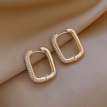 Square Zircon Hoop Earrings