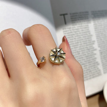 Rotating Mansard Zircon Ring