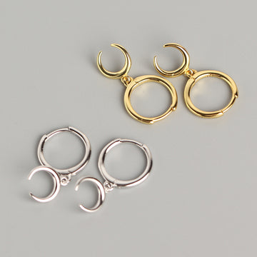 Crescent Moon Drop Earrings