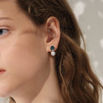 Green Drop Earrings