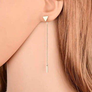 Alloy Triangle Tassel Earrings