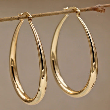 Geometric Oval Large Earrings