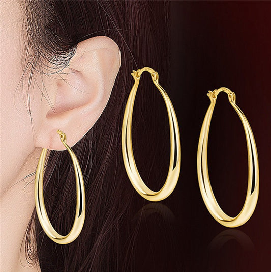Geometric Oval Large Earrings