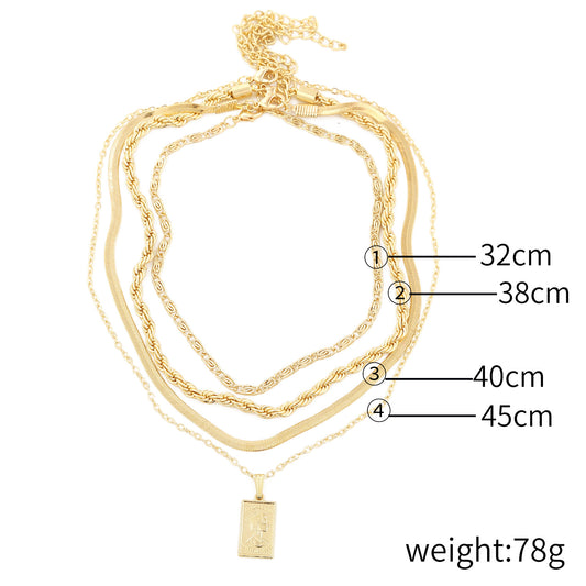 Multilayer Chain Alloy Necklace