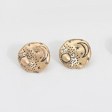 Sun & Moon Irregular Stud Earrings