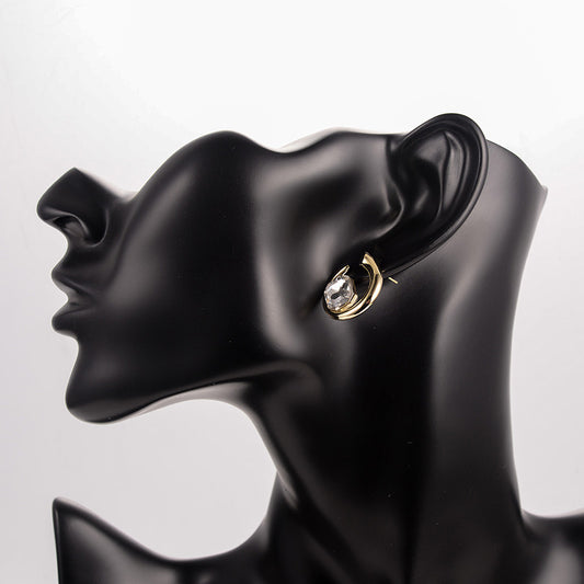 Irregular Gold Crystal Earrings